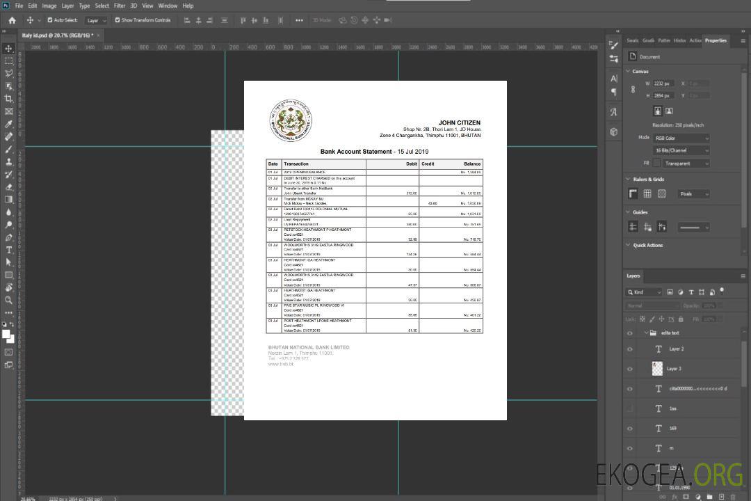 Relevé de la Banque nationale du Bhoutan template Relevé de la Banque nationale du Bhoutan template
